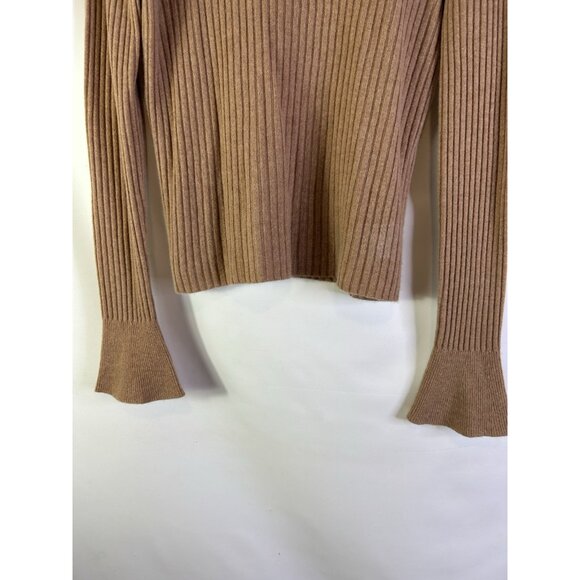 Vintage 90s Cashmere Ribbed Knit Turtleneck Sweater Quiet Luxury - Picture 2 of 9